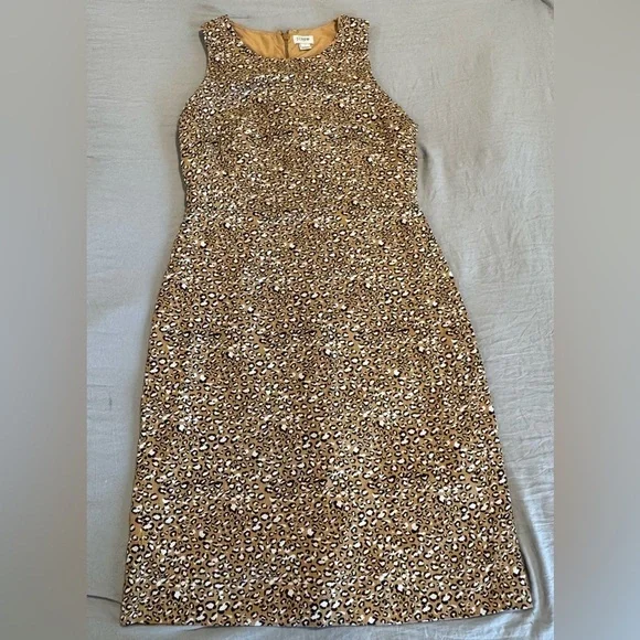 J. Crew Leopard Print Sheath Dress Size 6 - Picture 11 of 12